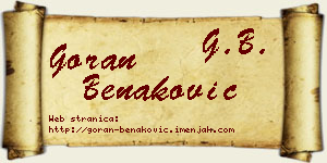 Goran Benaković vizit kartica